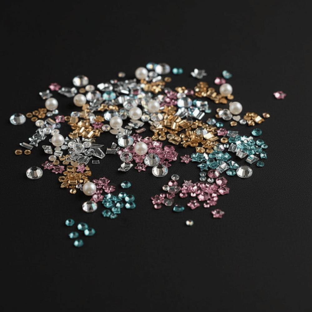 Colorful Nail Rhinestones Star Moon Round Square Nails Art Decorations  Nail Beauty