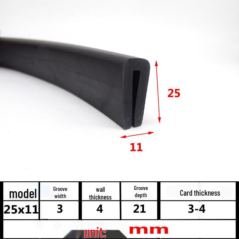 U-Shaped Rubber Anti-Collision Edge Seal Strip for Glass and Steel Plates