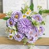 2 Pcs Faux Flower Bunch Simulated Daisies Realistic Hydrangea Roses Artificial Flowers for Home Wedding Decoration Photography Props