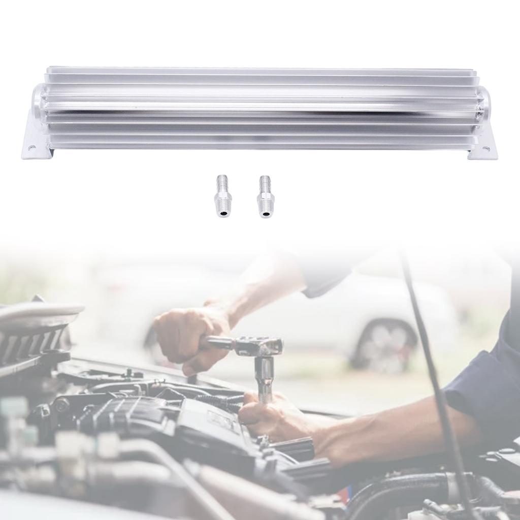 Ensure Smooth Shifting 15" Aluminum Finned Transmission Oil Radiator with 1/4" NPT Fitting Double Line Universal Durable