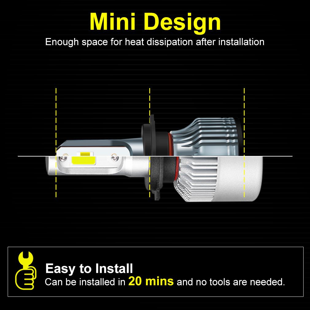 2 st Minibilsljus H4 CSP LED H7 18000LM H11 LED-lampa för bilstrålkastarlampor H1 H8 9005 9006 HB3 HB4 9012 Hir2 Dimljus 6500K 4300K 7500K 12V