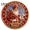 Christmas Coins 2026 Coin, Holiday Commemorative Keepsake with Embossed Festive Gingerbread Man Medals Santa/Gingerbread Man/Snowman/Elk, 3D