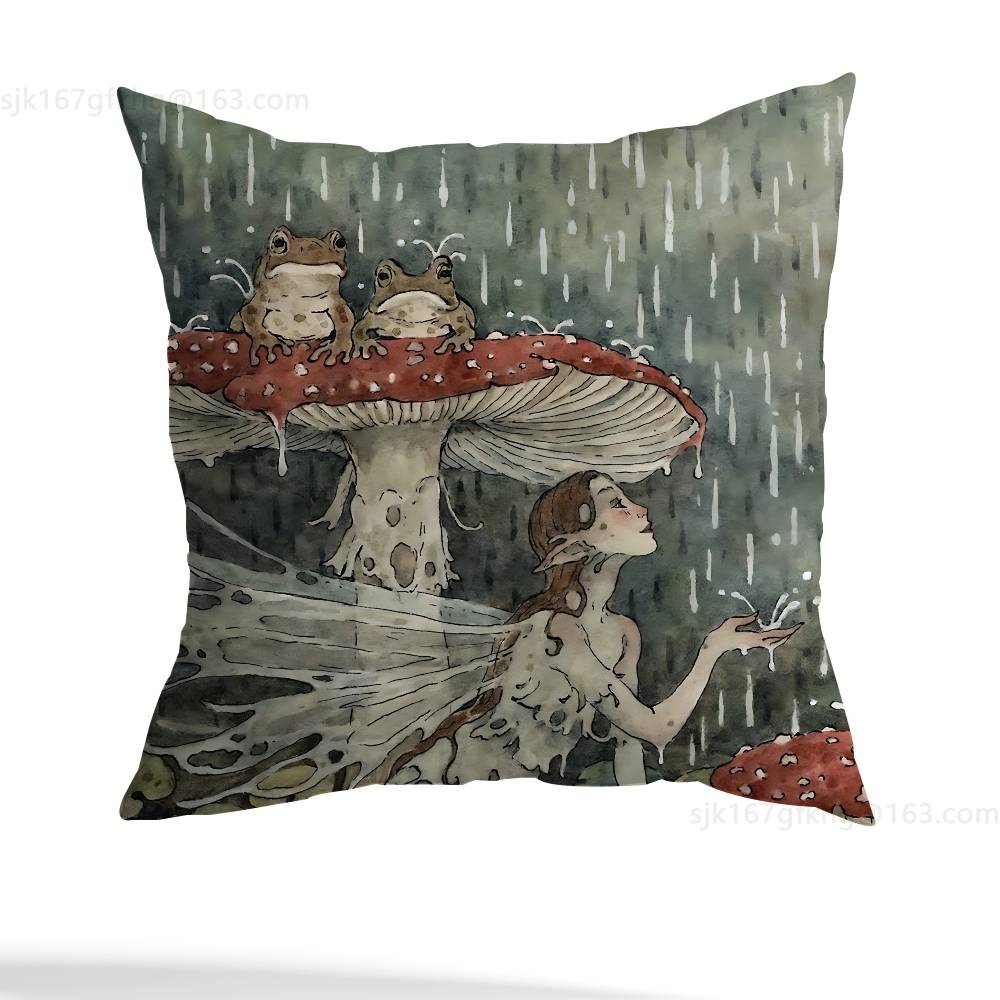 Vintage Frog Fairy pillow cover living room sofa cushion cover bedroom room bed pillow cover home decoration