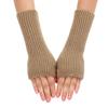 Long and Fine Striped Woolen Gloves New Autumn and Winter Women's Fashion Fake Sleeve Knitted Warm Fingerless Wrist Cover