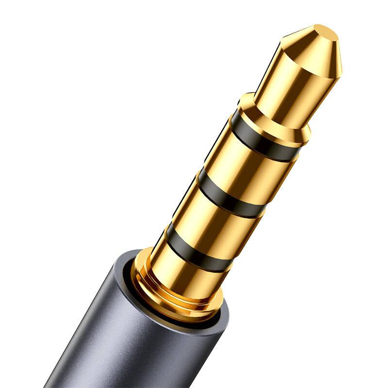 Kabel Przedłużający Aux Joyroom Sy-A09 Mini Jack 3.5Mm Żeński Do Mini Jack 3.5Mm Męski, Oplot, 1.2M (Czarny)