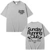 Sunday Running Club Graphic T-Shirts Men Women Sport Trendy Harajuku T Shirt Oversized Cotton Casual T Shirts