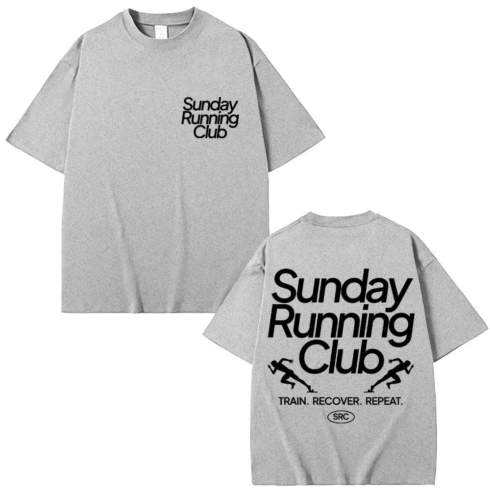 Sunday Running Club Graphic T-Shirts Men Women Sport Trendy Harajuku T Shirt Oversized Cotton Casual T Shirts