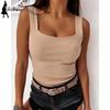 Moda damska Letnia kamizelka U-Neck bez rękawów Jednokolorowa kamizelka Letnia Casual Slim Sport Concise Top