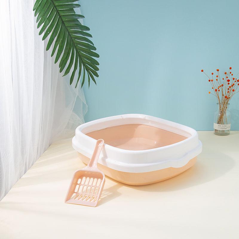 Large Extra-Thick Semi-Enclosed Cat Litter Box