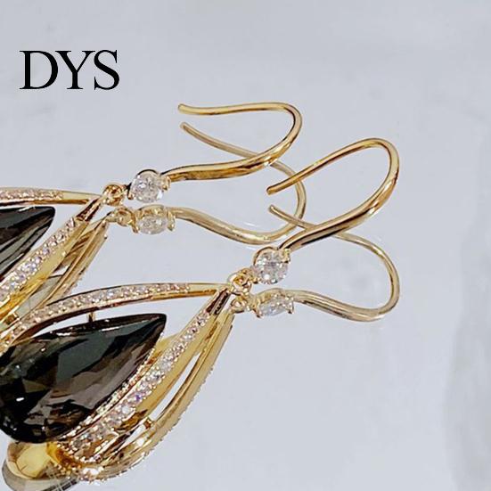 Pendant Earrings 1 Pair Hook High-class Temperament Elegant Rhinestone Gift Women Faux Purple Crystal Waterdrop Dangling Fashion Jewelry