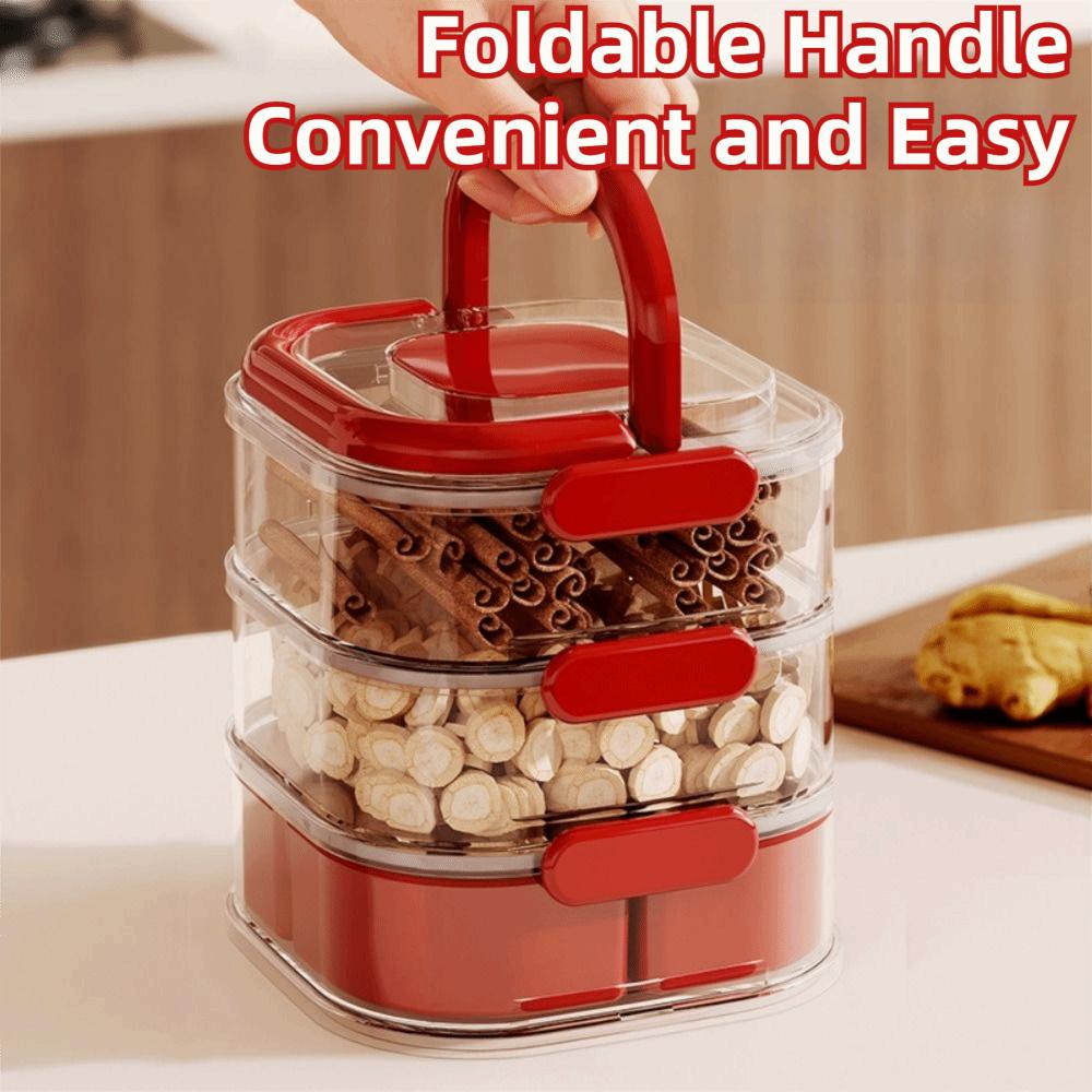 Large Capacity Spice Storage Box Transparent Food Storage Box Sealed Storage Jars  Home Kitchen Use