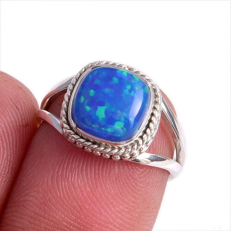Natural Ethiopian Opal Gemstone Handmade 925 Solid Sterling Silver Ring S.6 p7I04