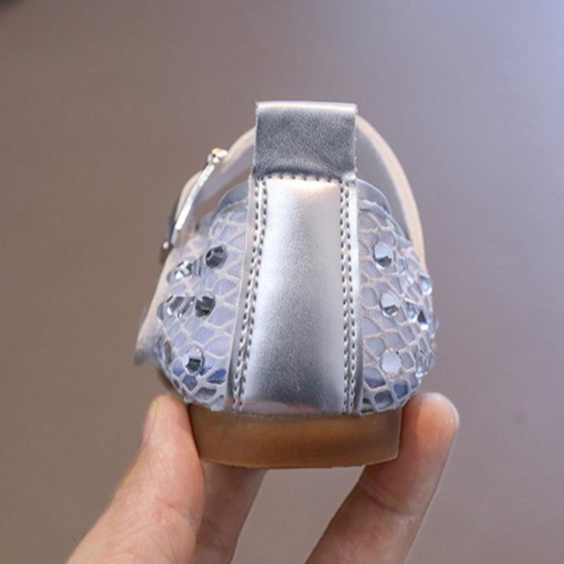 Kids Girls Fragrant Style Flat Shoes, Spring Summer Crystal Shallow Mouth Princess Casual Loafers