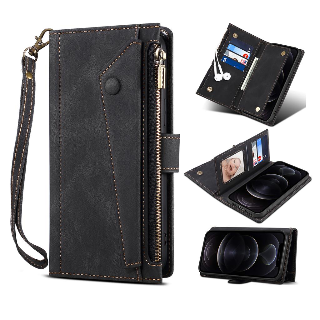 Crossbody Peněženka na zip s přihrádkami na karty Kožené pouzdro Pro Google Pixel 8 Pro 7A 7 6A Dlouhá šňůrka Pásek Stojánek Kapsa Pouzdro