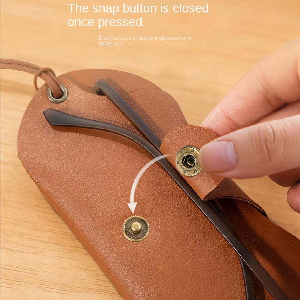 Glasses Bag Portable Sunglasses Box PU Leather Glasses Case Eyewear Pouch Bags Glasses Storage Pendant Soft Glasses Pouch