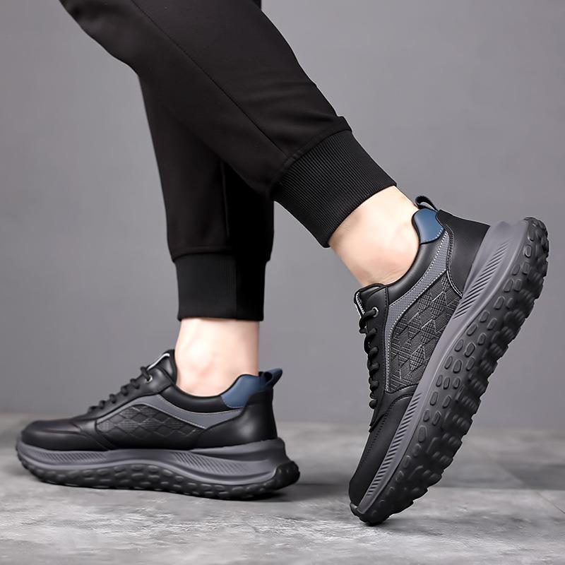 Fashion New Cow Leather Platform Sneakers for Men Designer Soft-soled Spring Autumn Running Shoes Men Fashion Sports Zapatillas Hombre