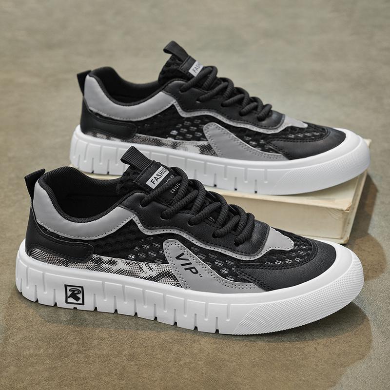 

Mesh breathable men s shoes summer new hollow mesh youth leisure sports thin lightweight soft baseplate shoes men 44 чёрный