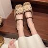 Gentle fairy wind single shoes female 2025 spring and autumn new French new Chinese style elegant flower shallow mouth Mary Jane women's shoes
