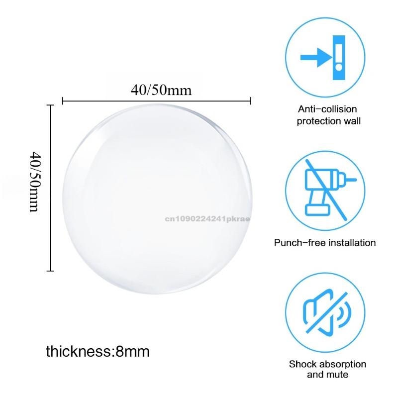 Door Knob Wall Shield Clear Soft Rubber Door Stopper Door Handle Bumper Mute Stickers Wall Protector Muffler Pad Protective Plug