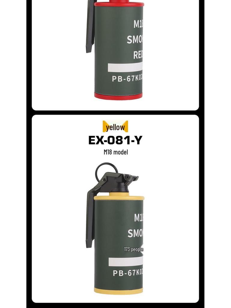 M18 Smoke Grenade Ejectable Pull Ring Prop for Cosplay & Storage