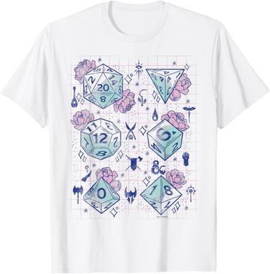 Dungeons and Dragons Blumenwürfelgitter T-Shirt
