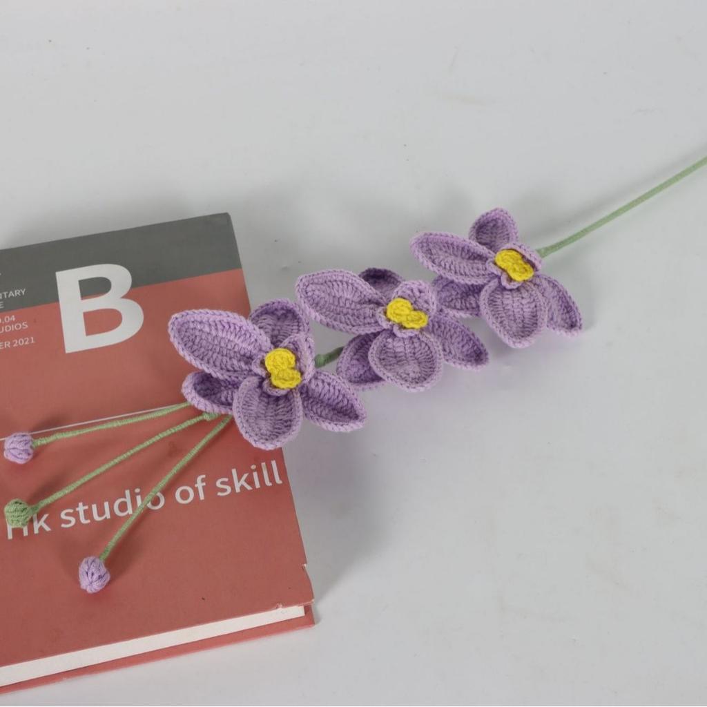 Lovely Phalaenopsis Crochet Flowers Knit Flowers Artificial Plant Table Decoration Wedding Decor Friends' Gift