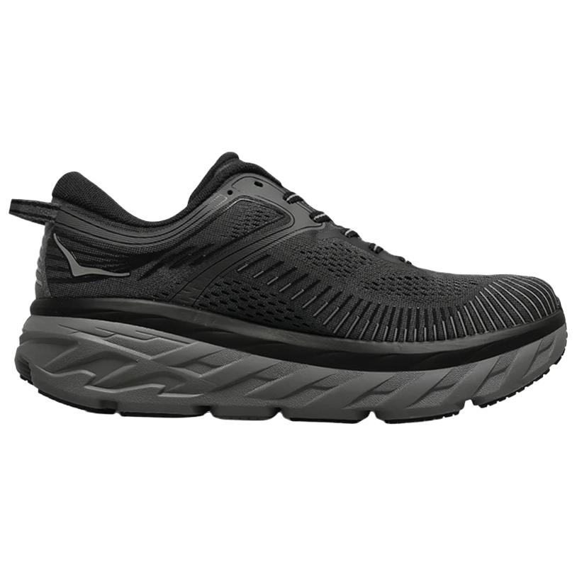 Hoka One One Bondi 7 Comfortable Durable Breathable Non-Slip Running Shoes Men Sneaker Black Gray 1110518-ORRB