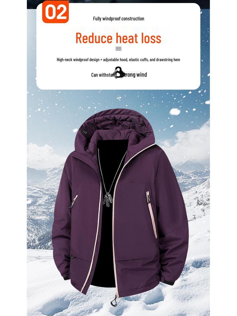 Wasserdichte Graphen-Kapuzen-Skijacke für Herren - Winterkollektion 2025