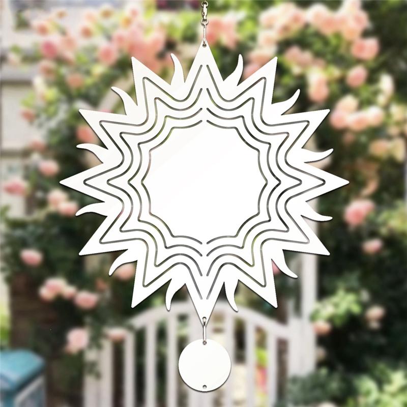 AD23-4Pcs 8 Inch Sublimation Wind Spinner Blanks 3D Wind Spinners Hanging Wind Spinner For Indoor Outdoor Garden Decoration