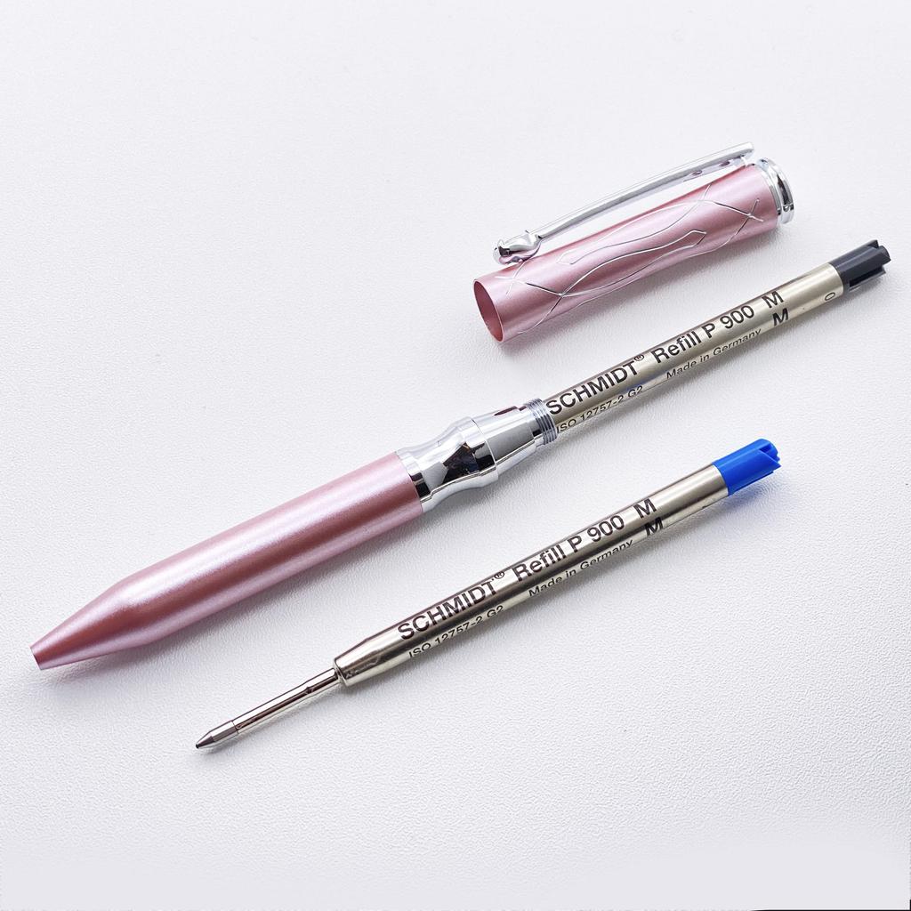 LACHIEVA LUX Popular Luxury Writing Instruments Stationery Gift Set with Swiss Crystal Premium Metal Ballpoint Pen One Black and One Pink Clip,