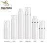15/30/50ml Transparent PP All-Plastic Lotion Vacuum Bottle, Korean Style, Snap-On Porcelain White Dispenser