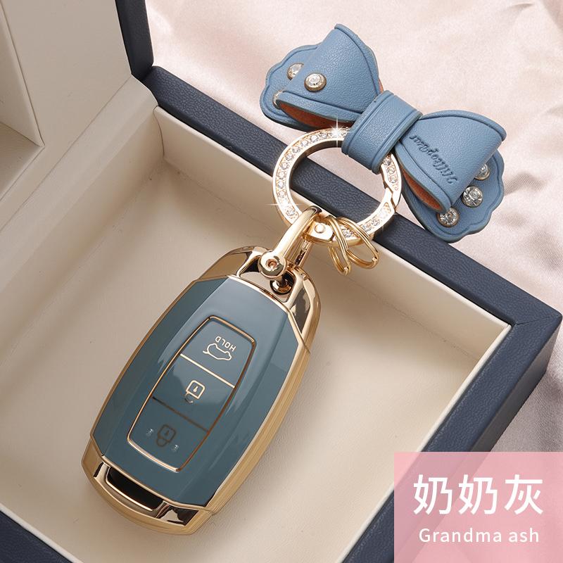 Styling Mouldings Car Remote Key Case Cover Protect Shell Bag For Hyundai I30 Ix35 KONA Encino Solaris Azera Grandeur Ig Accent
