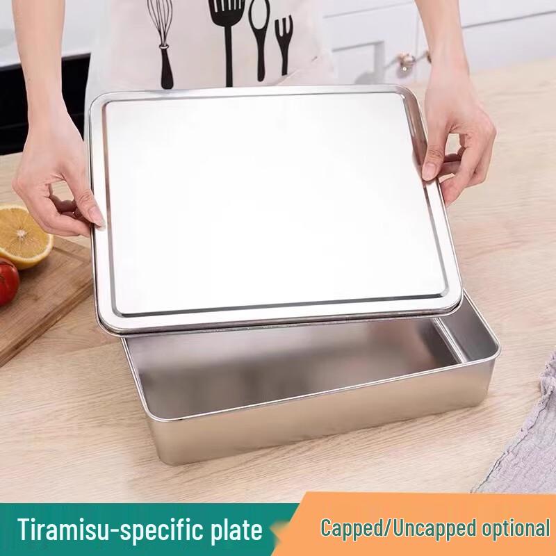 Molde rectangular de acero inoxidable para hornear Tiramisú