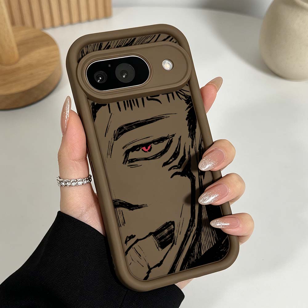 J-Jujutsu Kaisen Anime Silicone Case For Google Pixel 10 9 8 7 9a 8a 7a Pro XL Eye Ladder Phone Case