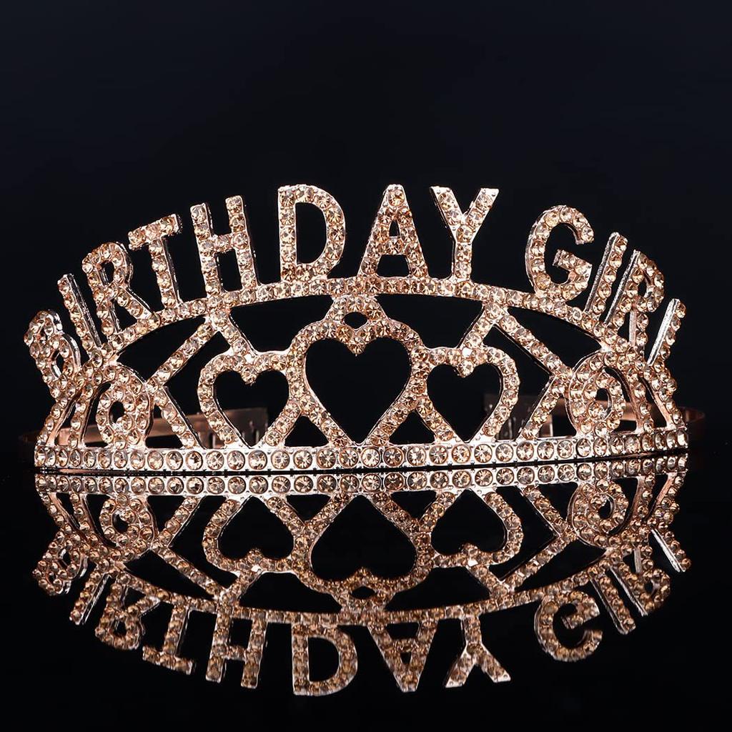 Rhinestone BIRTHDAY QUEEN GIRL Queen Princess Love Birthday Crown Party Supplies
