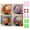4pcs Partial Drill Special Shape Diamond Painting Kits 30x30cm Diamond Art Kits Crystal Rhinestone Paintings Home Wall Decor