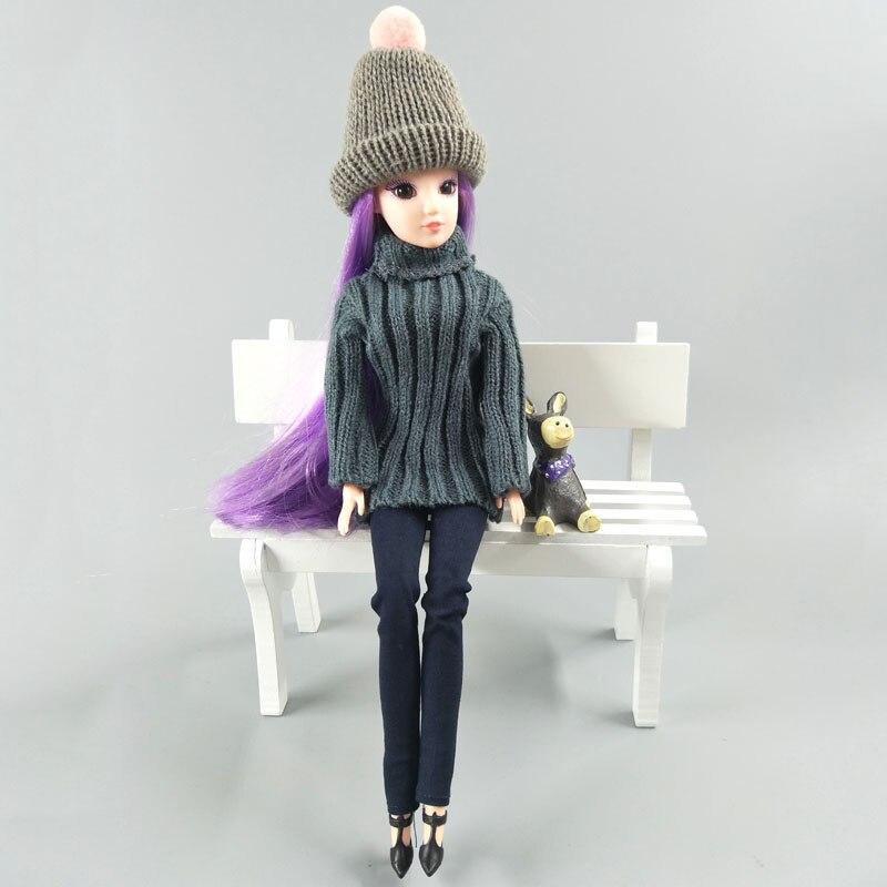 Knitted Woven Outfits Handmade Tops Clothes Sweater For Barbie Doll For 1:6 BJD Doll Gifts Kids Toy Dolls Accessories