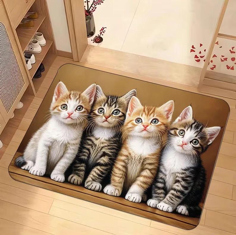 Featuring Cartoon Cat Paw Prints on The Carpet This Cute Welcome Mat Door 'is Suitable for Home Decoration in EntrywaysDoor Mat