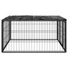 VidaXL Dog Playpen 4 Panels Black 100x50cm Powder-Coated Steel 171795