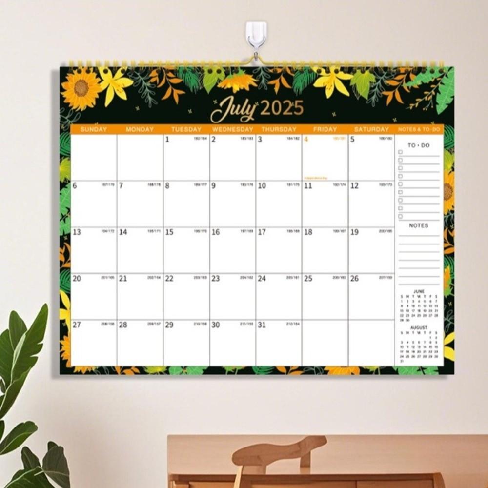 Creative Wall Calendar Spacious 18-Month Calendar Durable Hanging Calendar  Family Planning