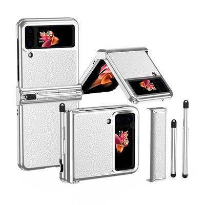 Anti -Shock Comfortable S Pen Leather Case For Samsung Galaxy Z Flip 4 5g Flip4 Flip3 Flip 3 Zflip4 Non -Slip Mobile Phone Cover