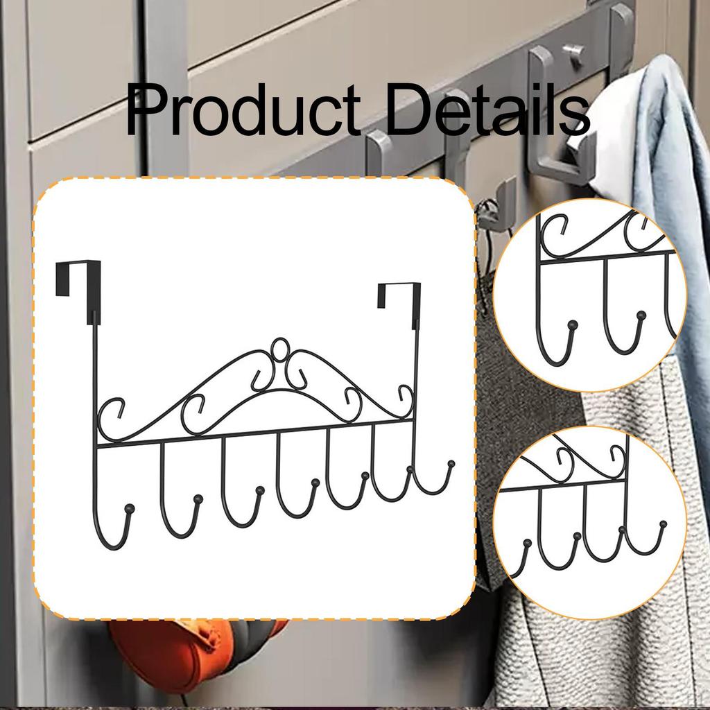 over The Door Hooks 7 Bathroom Accessories Storage Hanger Hook Coat for Hanging