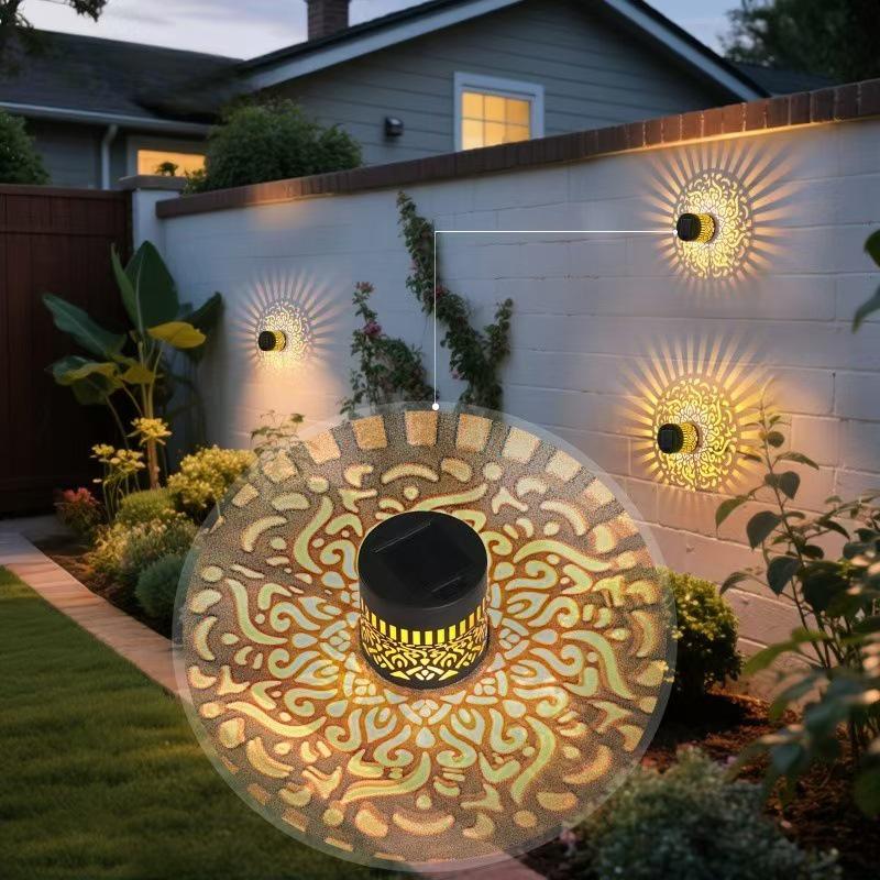 Solar Sonnenblumen Mandala Wandleuchte - Gartendekoration Landschaftsbeleuchtung