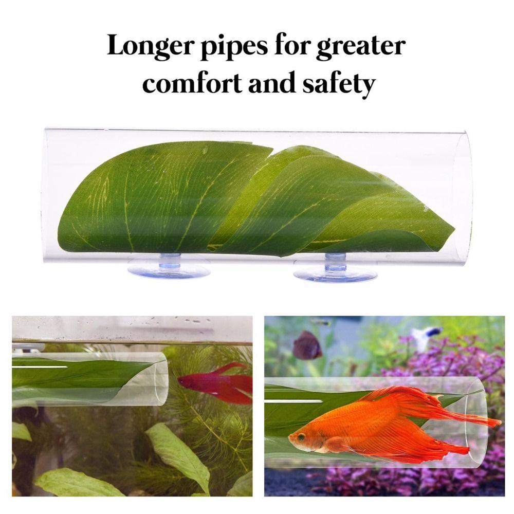 Round Tube Betta Tunnel Tank Decoration Hole Hollow Betta Fish Cave  for Cichlids Hide
