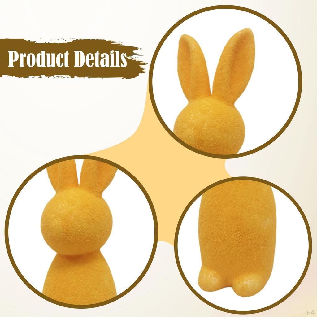 22cm Flocked Bunny Easter Decoration Decor, Festive Decor Flocking Figurine for Party