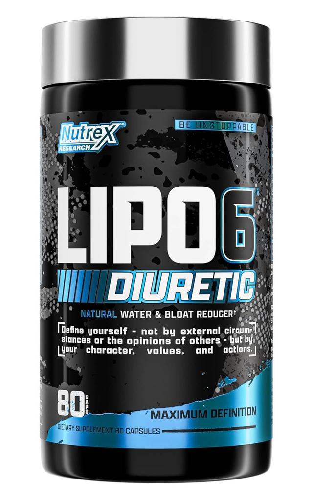 Nutrex Research - Lipo 6 Black Diuretic Water Pills (80 Caps) - Diuretics Reduce Bloat, Water Weight & Enhances Muscle Definition - Water Pill Bl