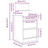 Nightstand with 2 Drawers Smoked Oak Finish 38 x 34 x 80 cm