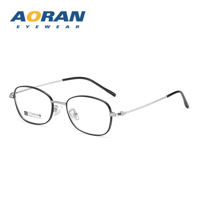 Ultra-light titanium frame8Women's eyeglass frames for myopia can be fitted with oval-shaped thin gold-rimmed professional prescription lenses