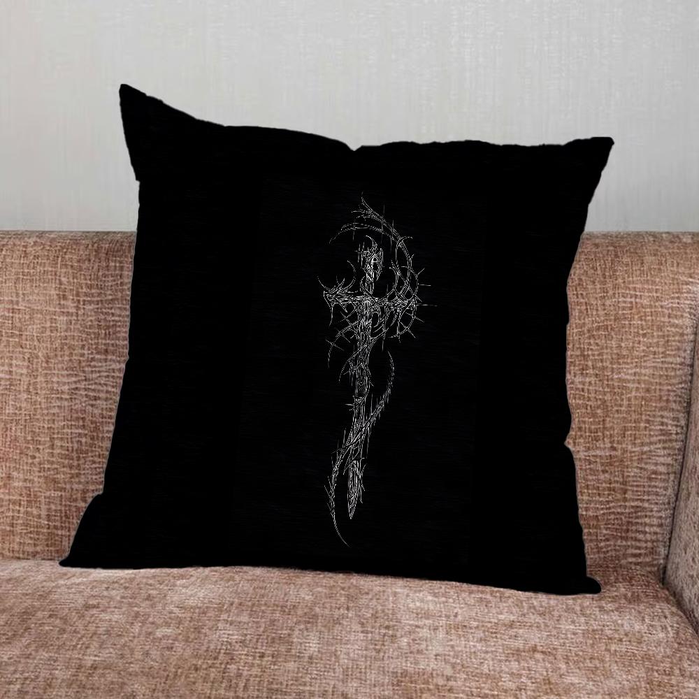 Cyber Sigil Cross Goth Pillow Case For Home Bedroom Car Office Decoration Living Room Sofa Cushion Cover Suitable