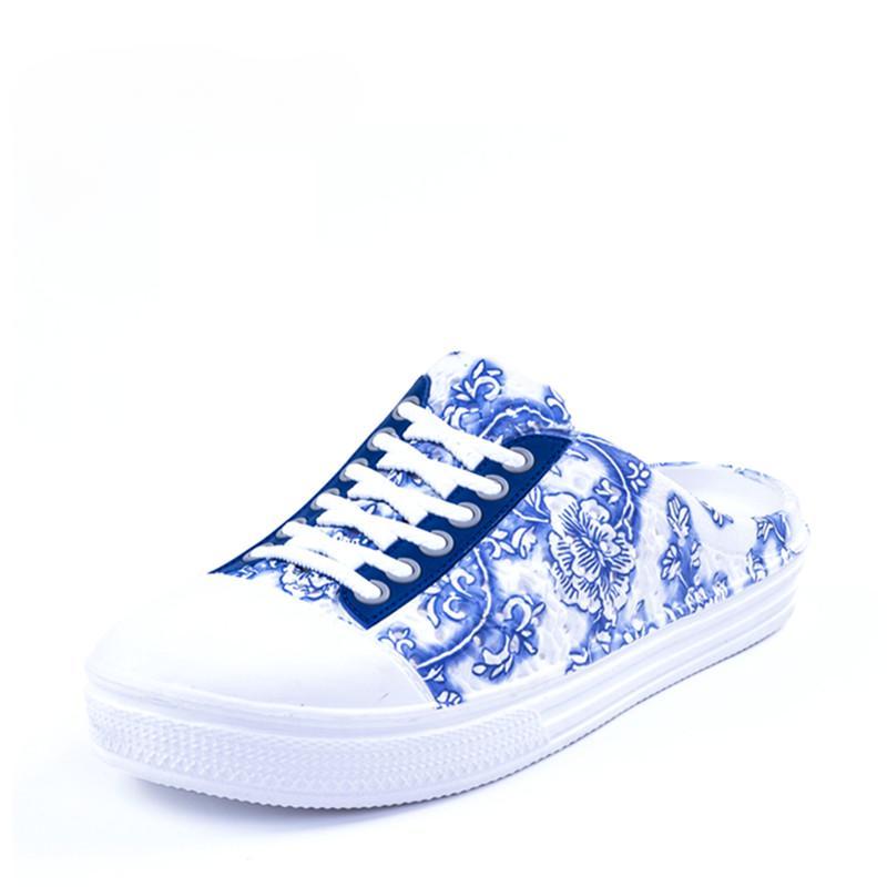 Ženy Nové módní sandály Nazouváky Lehké Pohodlné Květinové potisky Kulaté špičky Prodyšné Venkovní plážové přezůvky